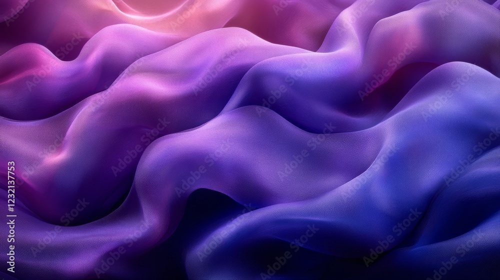 Fototapeta premium Smooth elegant pink and blue silk or satin luxury cloth texture background is waving and flowing