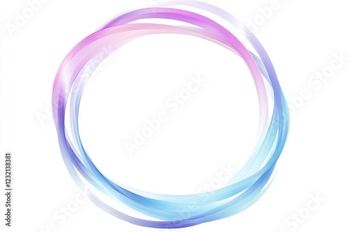 Abstract pastel purple and blue glowing circle frame.