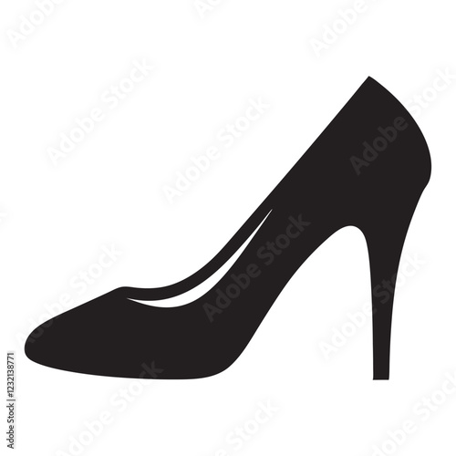 high heels black silhouette vector Illustration on a white background