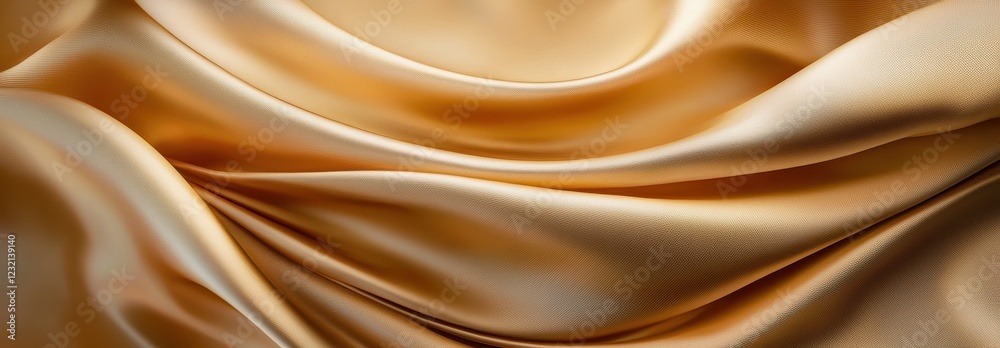 Fototapeta premium Captivating smooth gold fabric background features elegant folds and luxurious texture, perfect for various design projects, adding warmth and sophistication.