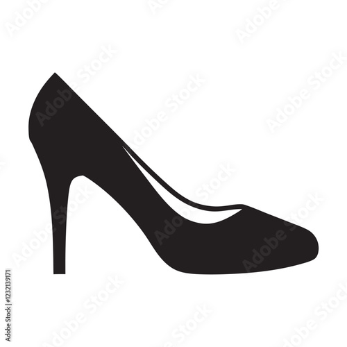 high heels black silhouette vector Illustration on a white background