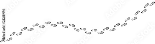 Step footprints paths. footstep prints and shoe steps . shoe tread footprints vector illustration isolated on white background.