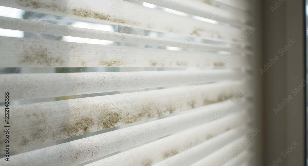 Dirty Window Blinds Needing Cleaning