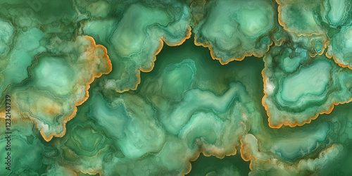 Abstract green agate texture background with lush emerald tones and intricate veining. A vibrant, nature-inspired design perfect for elegant visuals.