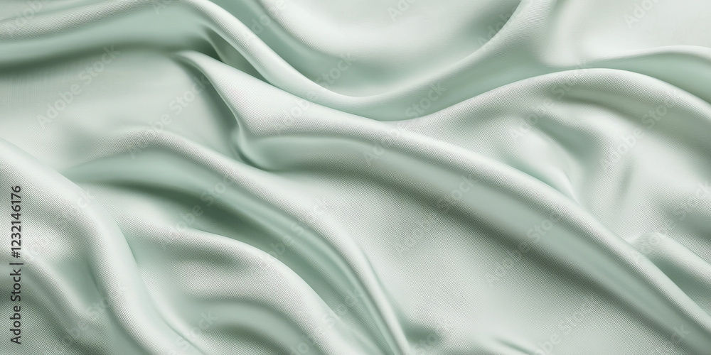 Fototapeta premium Light mint background with gentle wave illustrations. The smooth bends and soft gray textures create an elegant design, perfect for a wedding card or a relaxing screensaver.