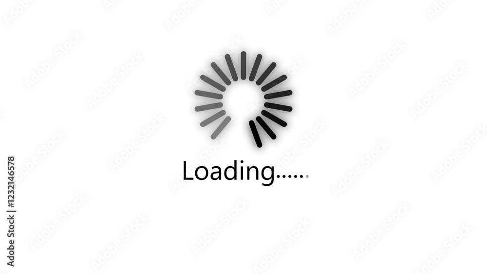 Animated of circle loading icon .Wheel loading concept icon