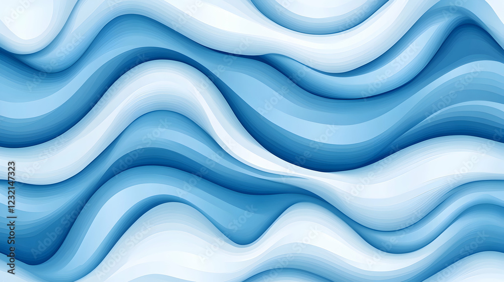 Fototapeta premium Abstract blue wave pattern, background design, website header, graphic resource