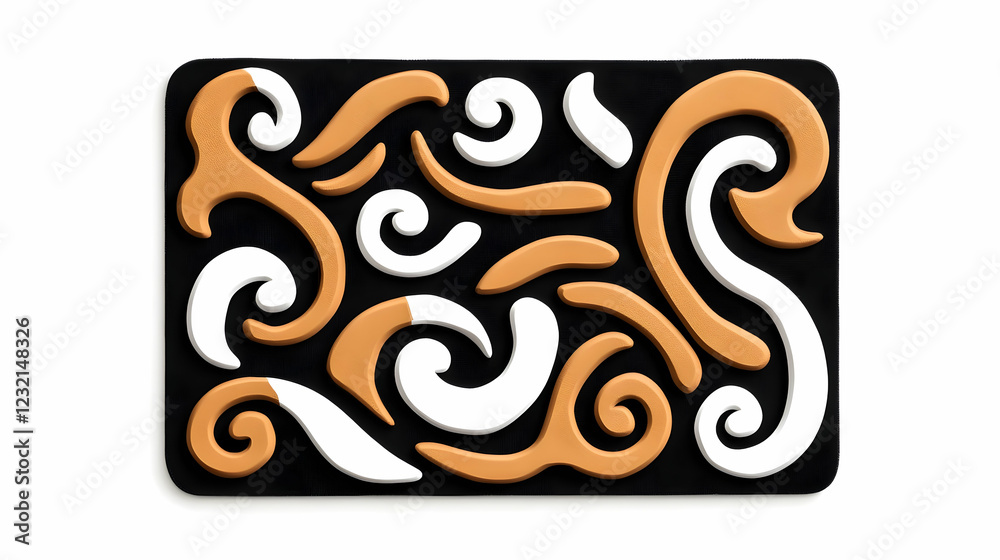 Abstract swirls pattern, tan and white on black, design element, website background Abstract swirls pattern, tan and white on black, design element, website background