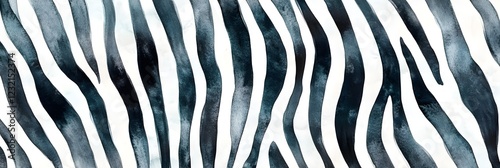 Watercolor Abstract Zebra Skin Pattern, A Creative Wildlife Texture Design