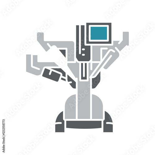 medical robot flat icon.