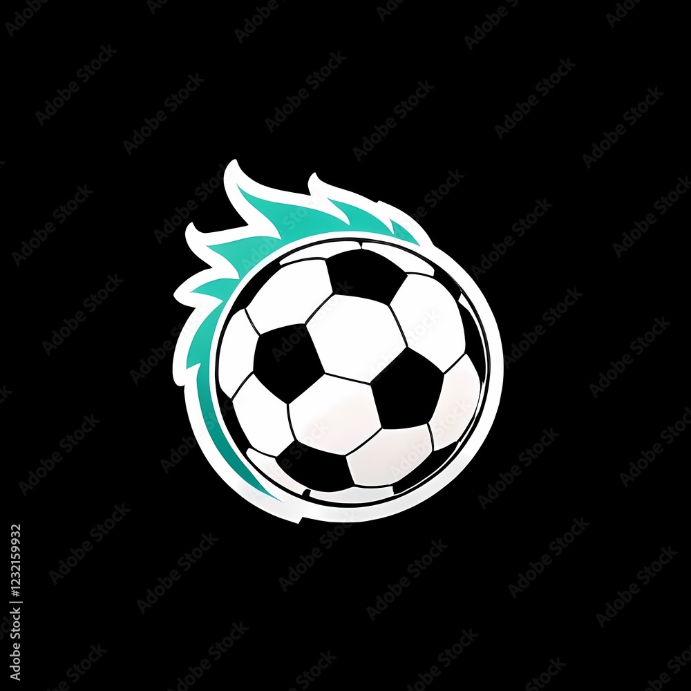 Obraz premium soccer ball on black background