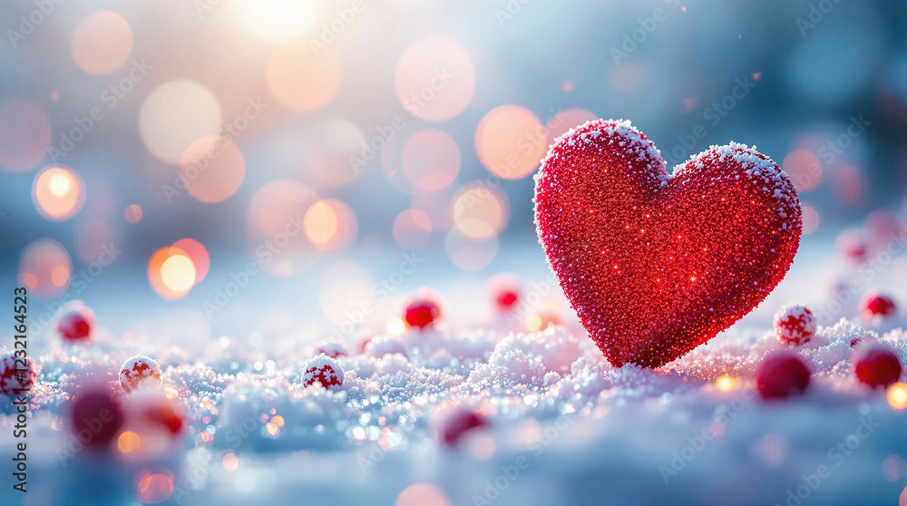 Valentine's Day red heart shape on a pristine background, a valentine for text. Valentine's Day red heart shape on a pristine background, a valentine for text.