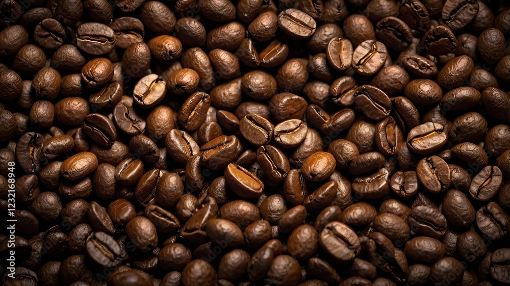 Fototapeta premium Roasted Coffee Beans Floating Against a Dark Background – Coffee Concept