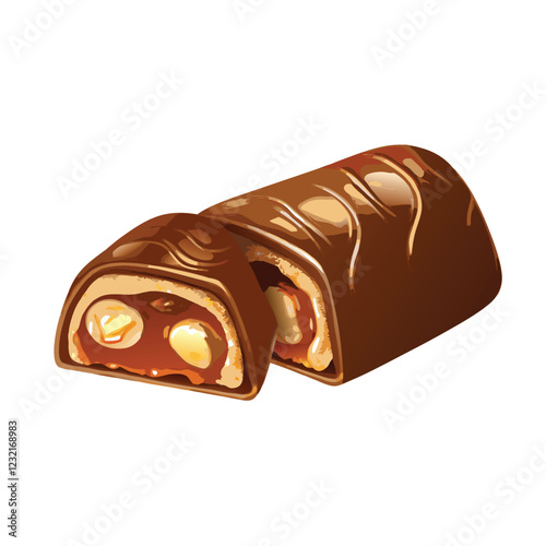 vector chocolate cake isolated on white background