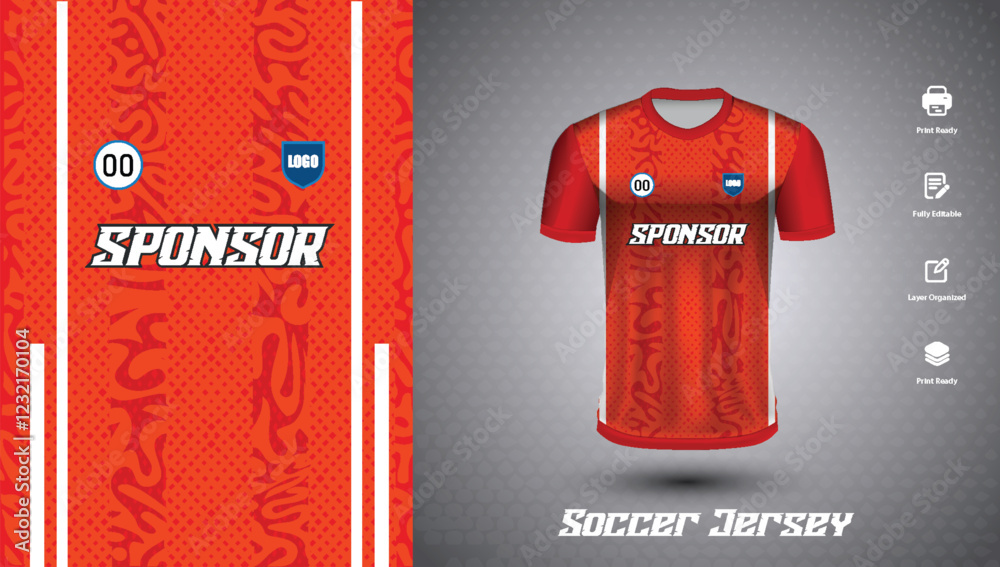 Naklejka premium Soccer jersey design for sublimation