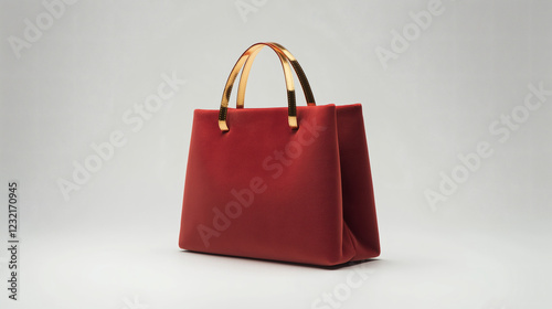 Luxury Red Velvet Gift Bag with Gold Handles photo