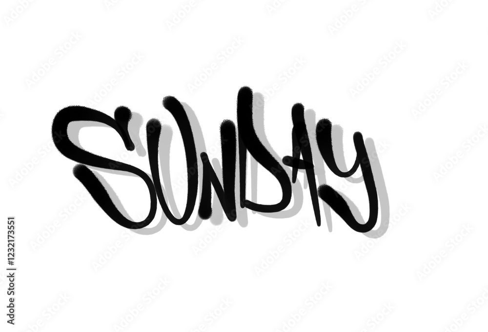 letters SUNDAY in sprayed graffiti letters style letters SUNDAY in sprayed graffiti letters style