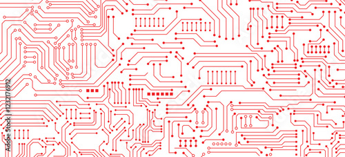 Technical vector seamless pattern with circuit board.