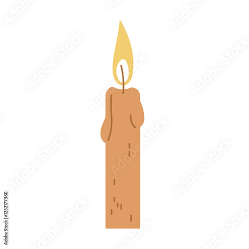 Candlestick with flame glowing softly in a calm, warm ambiance