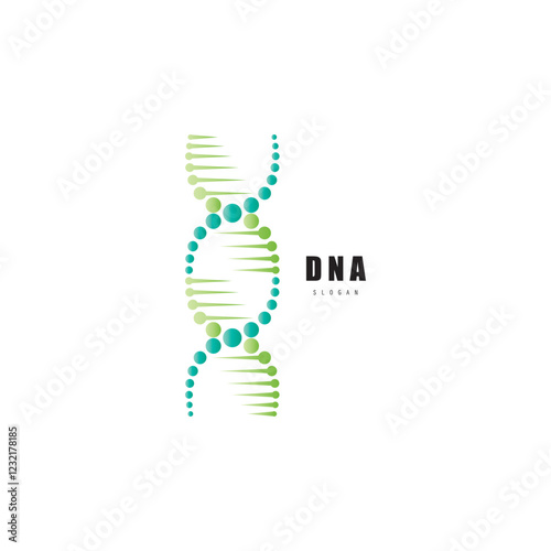 DNA molecule logo design. Medicine gene helix structure logotype vector eps concept. Genetic logo