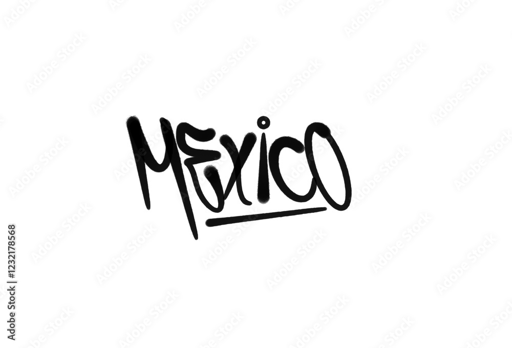 Obraz premium sprayed graffiti letters MEXICO in black