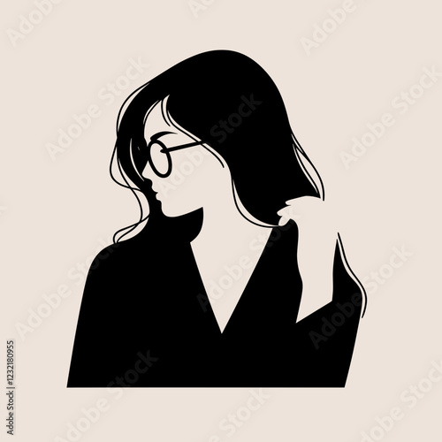 Minimalist Woman Silhouette -  vector illustration