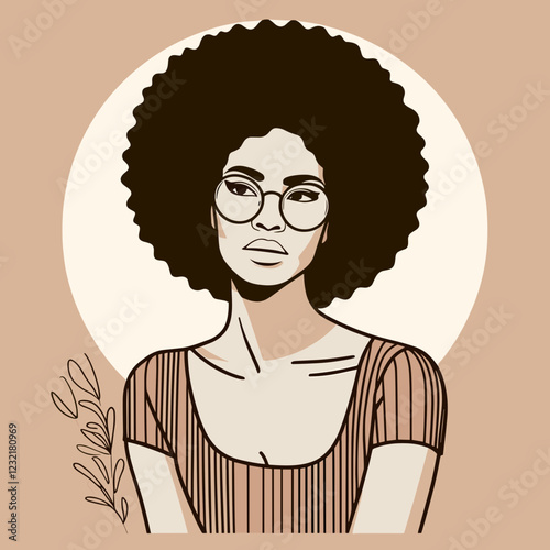 Modern Woman Portrait - vector illustration