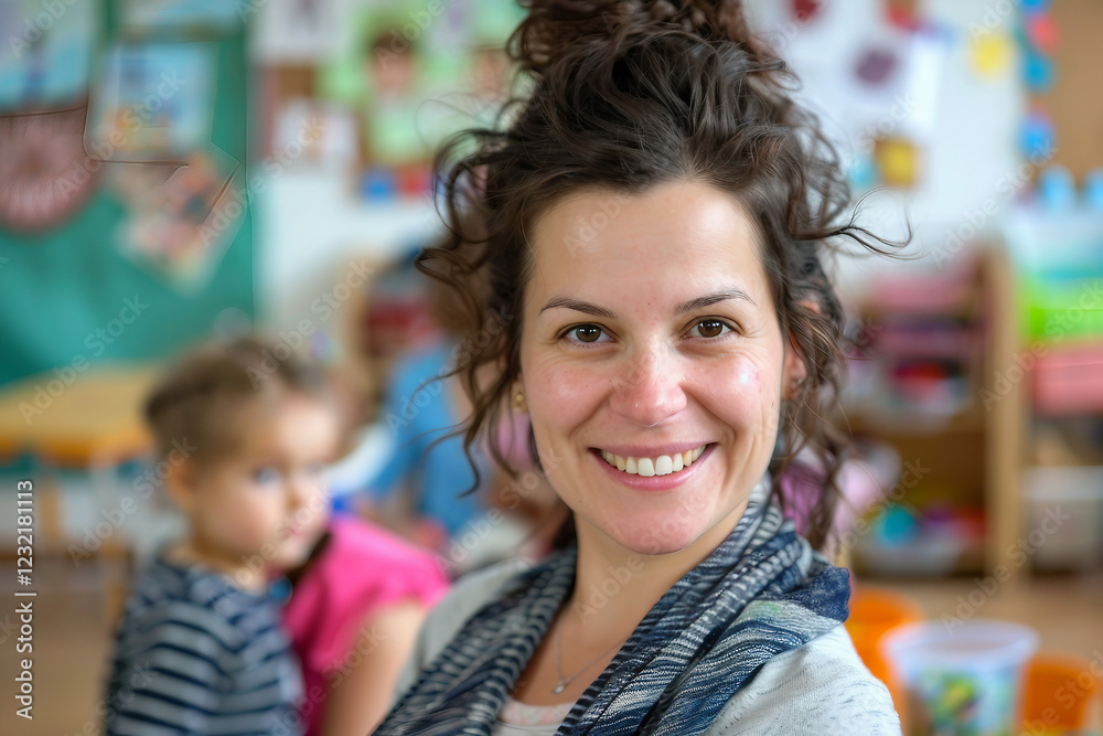 Portrait of a smiling college teacher, AI generated image Portrait of a smiling college teacher, AI generated image