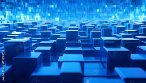 abstract background with blue squares