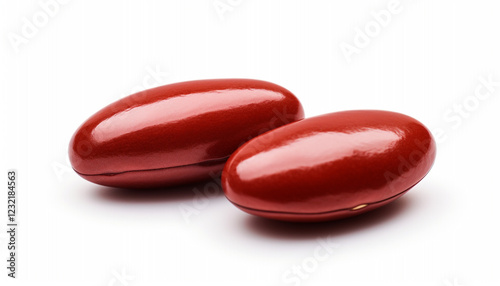 red pills on white background