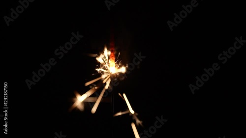 sparkler on a black background