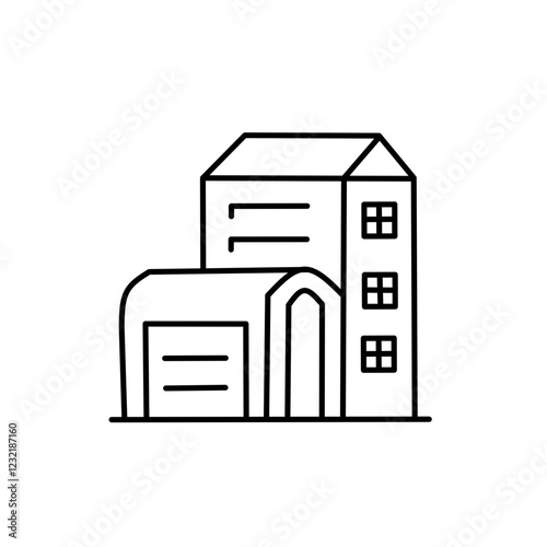 House buildings and church buildings.