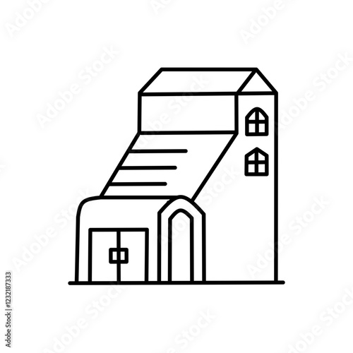House buildings and church buildings.