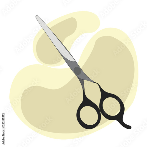  scissors with black handles and white bagron, 