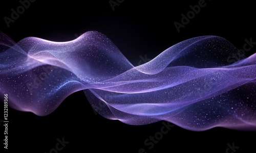 Abstract purple waves, iridescent design, 3d render, Generative AI