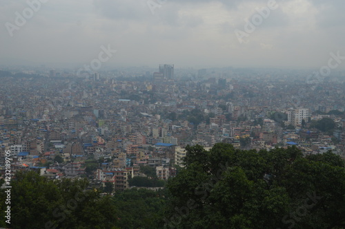 Wallpaper Mural The many buddhist stupas at the Swoyambhu Mahachaitya Monkey Temple in Kathmandu, Nepal Torontodigital.ca