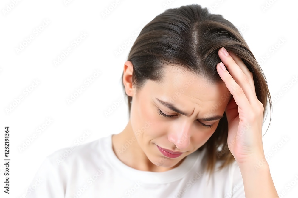 Woman Experiencing Headache Pain Relief Treatment Woman Experiencing Headache Pain Relief Treatment
