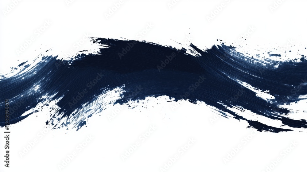 Obraz premium Abstract Blue Paint Stroke on White Background for Artistic Design
