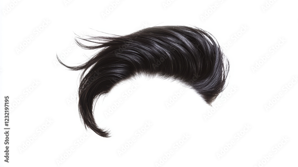 Black shiny hair on white background, isolated Black shiny hair on white background, isolated