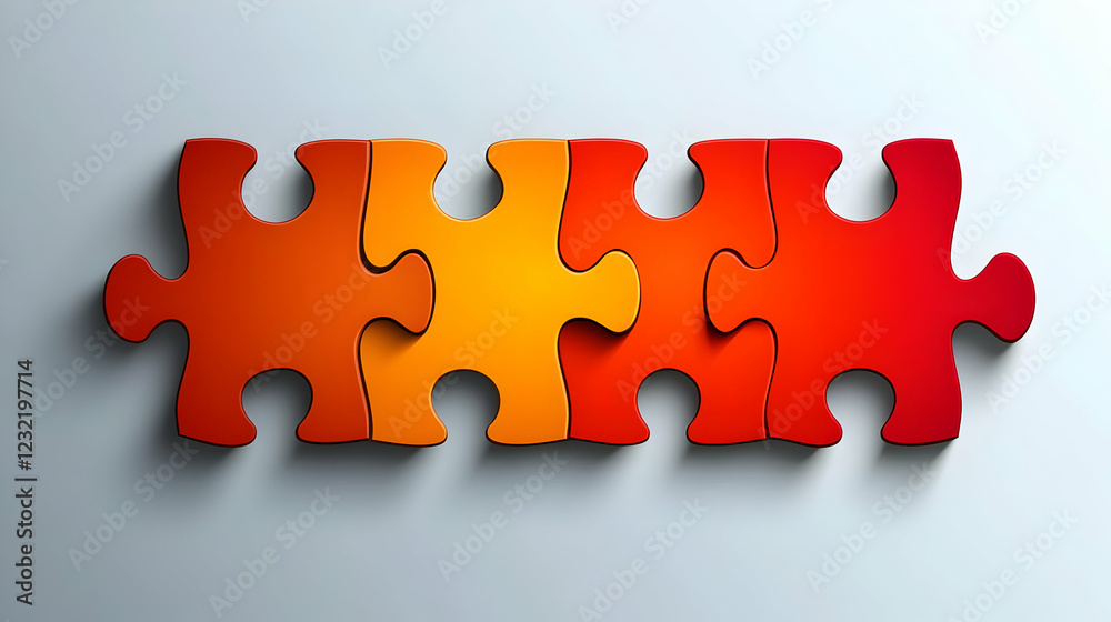 Obraz premium Teamwork puzzle pieces connect, collaboration