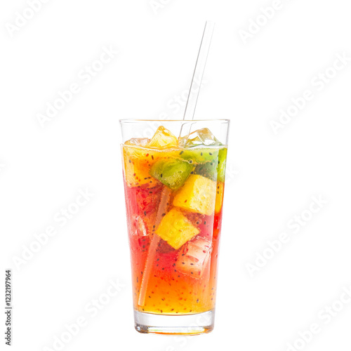 Wallpaper Mural Refreshing Mixed Fruit Punch with Ice in Tall Glass Torontodigital.ca