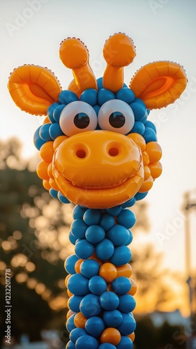 Cheerful balloon giraffe art for kids party decor and celebrations