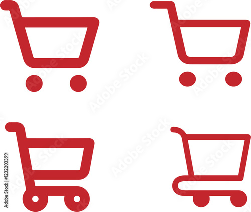shopping cart icon set. Shopping cart trolley icon vector. Shopping cart icon in flat style. vector.