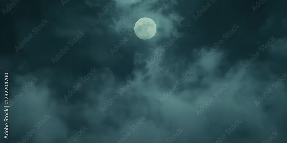 Majestic full moon shining brightly through dark, moody clouds creates a dramatic, ethereal scene in the night sky, ideal for artistic projects in astronomy and fantasy Majestic full moon shining brightly through dark, moody clouds creates a dramatic, ethereal scene in the night sky, ideal for artistic projects in astronomy and fantasy