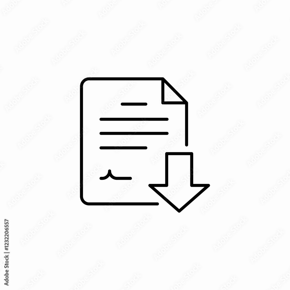 document page download icon sign vector document page download icon sign vector