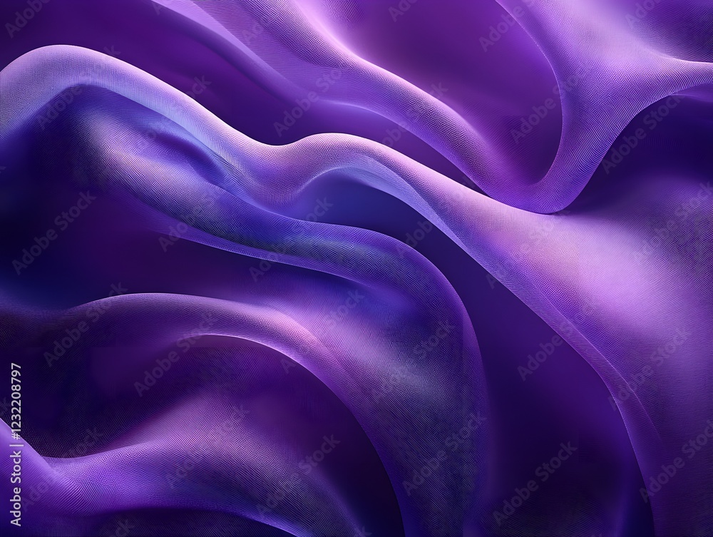 Obraz premium Purple Silk Drape: Luxurious purple silk fabric, shimmering with subtle color variations, creates elegant, flowing folds and textures.