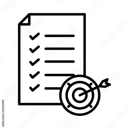 Accomplished goals and objectives icon outline set sign