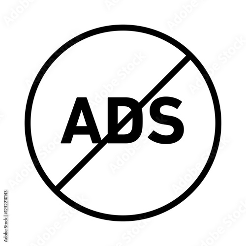 Ad blocker icon outline set sign