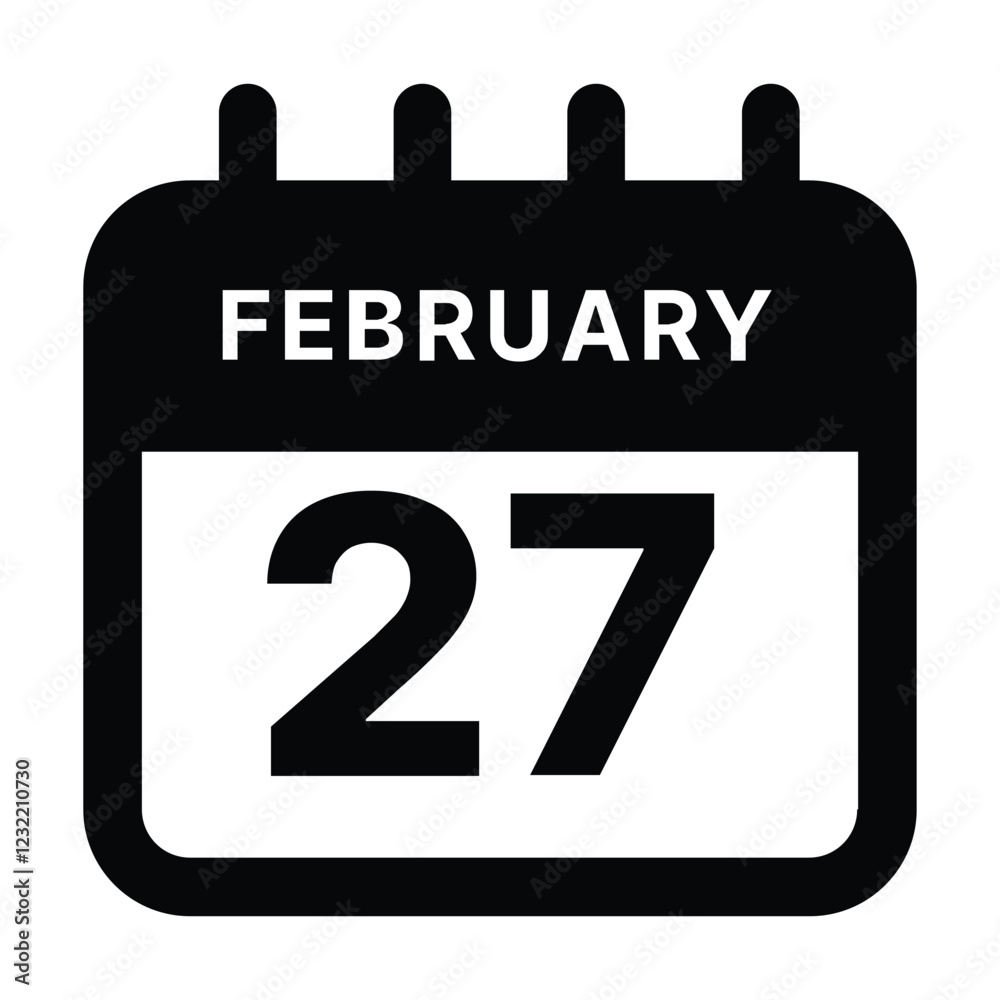 February 27 calendar icon design vector illustration February 27 calendar icon design vector illustration