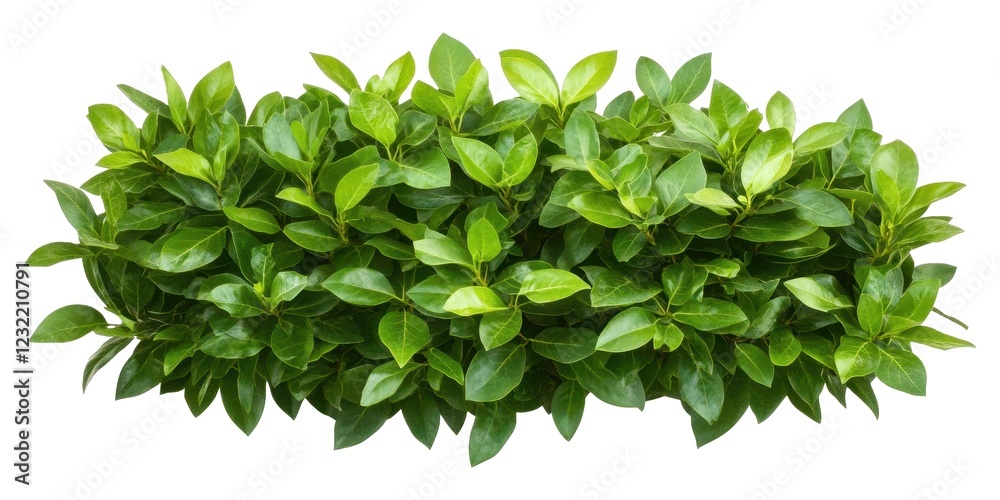 Fototapeta premium Lush Green Bush with Vibrant Leaves, Perfect for Landscaping or Garden Design, Isolated on White Background Cutout